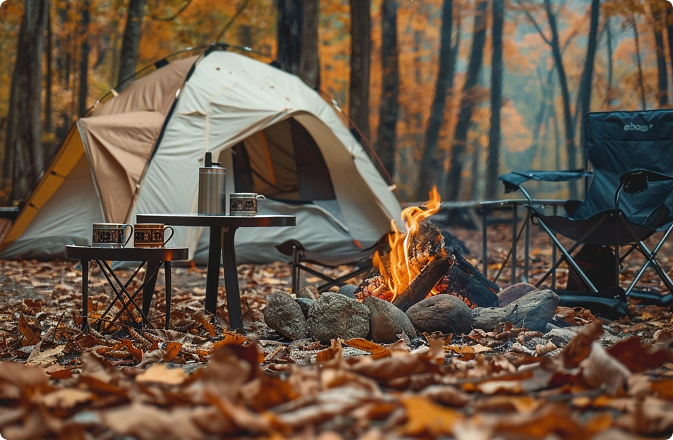 French Alps Adventure & Glamping Tent Camp Night